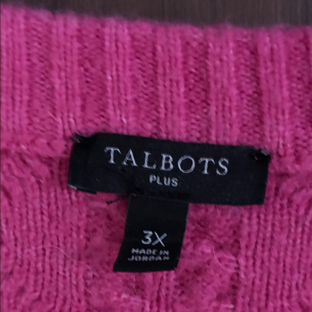 Talbots Vibrant Pink Button-Up Cardigan - Picture 2 of 6